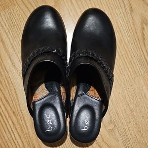 b.o.c. Black Leather Slip-On Shoes